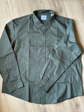 NWT Batch Men's Fixer Utility Shirt Olive Green Cotton Twill Size XXL